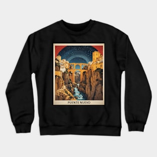 New Bridge Ronda Andalucia Starry Night Spain Travel Tourism Retro Vintage T-Shirt Crewneck Sweatshirt